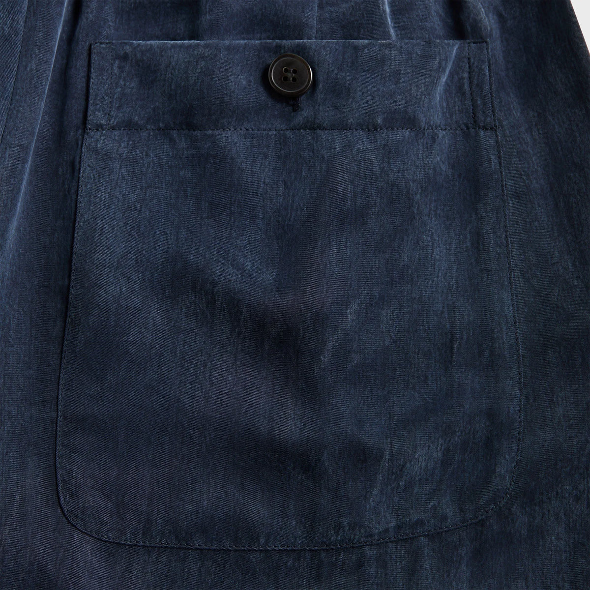 Dries Van Noten Sand Washed Cupro Pant - Navy