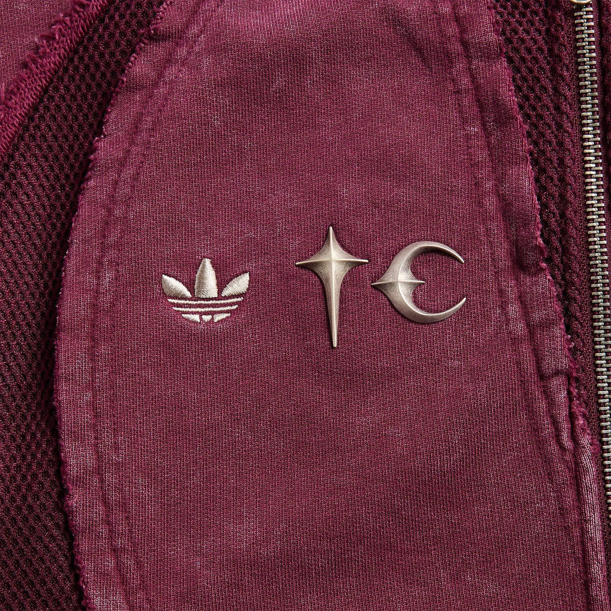 adidas x Thug Club Teamgeist Hooded Zip Up - Maroon