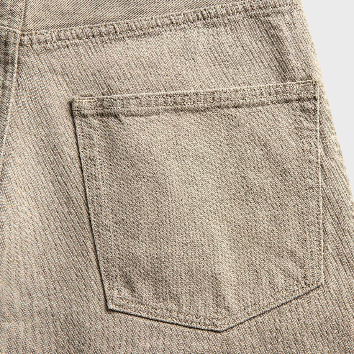 Auralee Wide Leg Twist Brown Cotton Jean - Light Gray