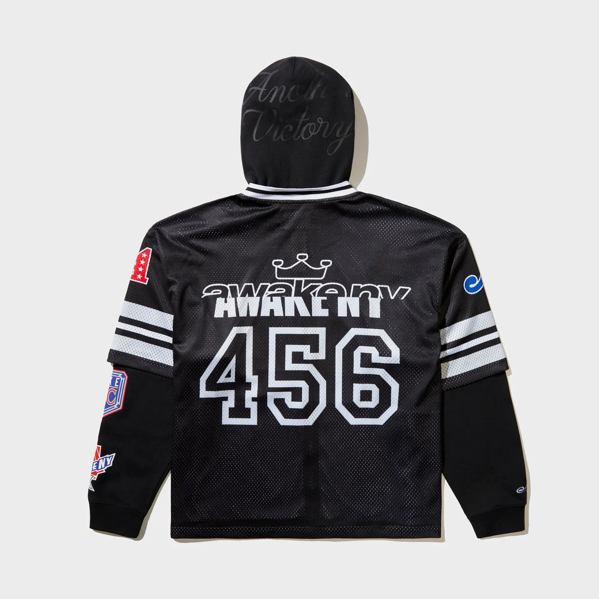 Awake NY Headcrack Champs Jersey Zip Hoodie - Black