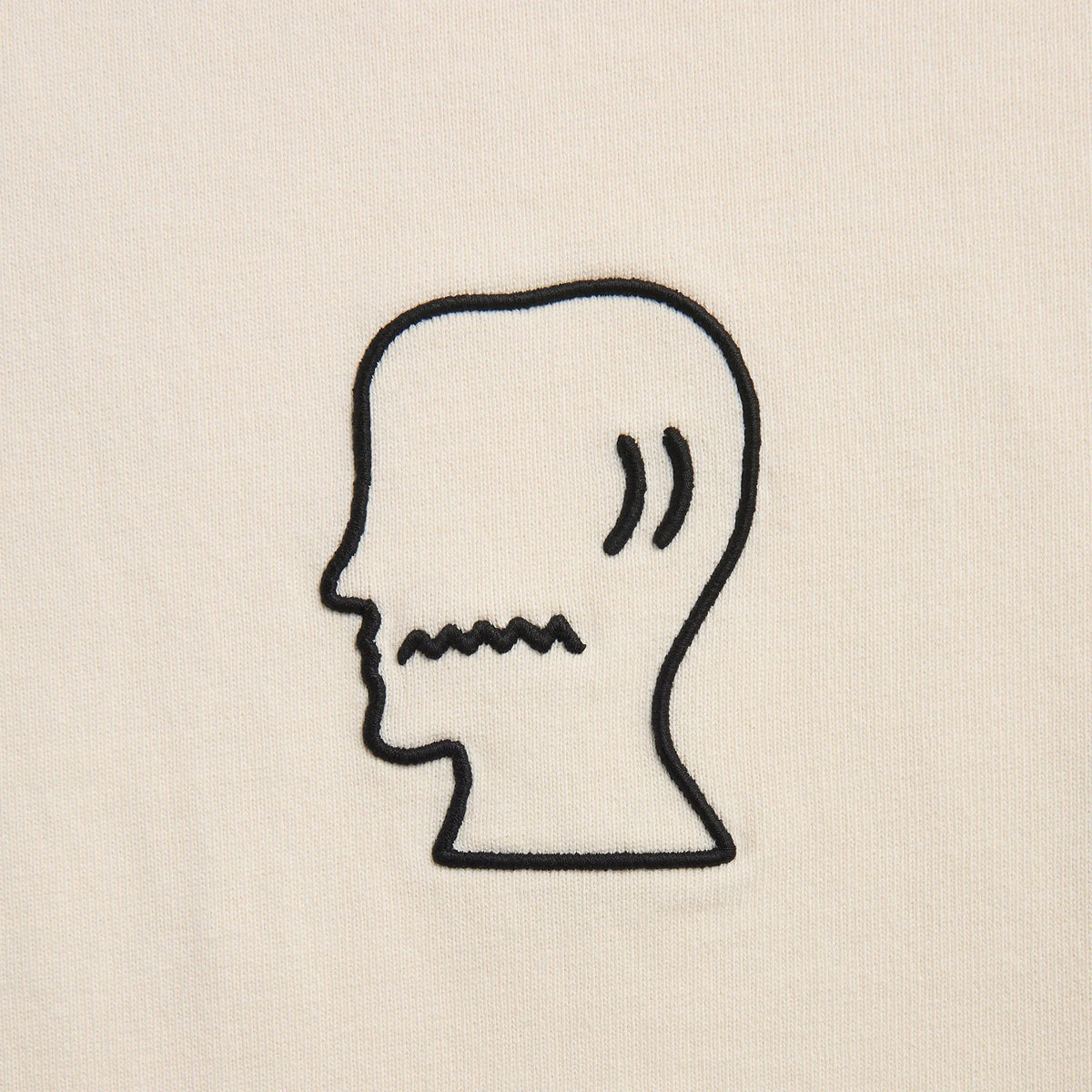 Brain Dead Heavyweight 3D Embroidery Logo Head Tee - Natural