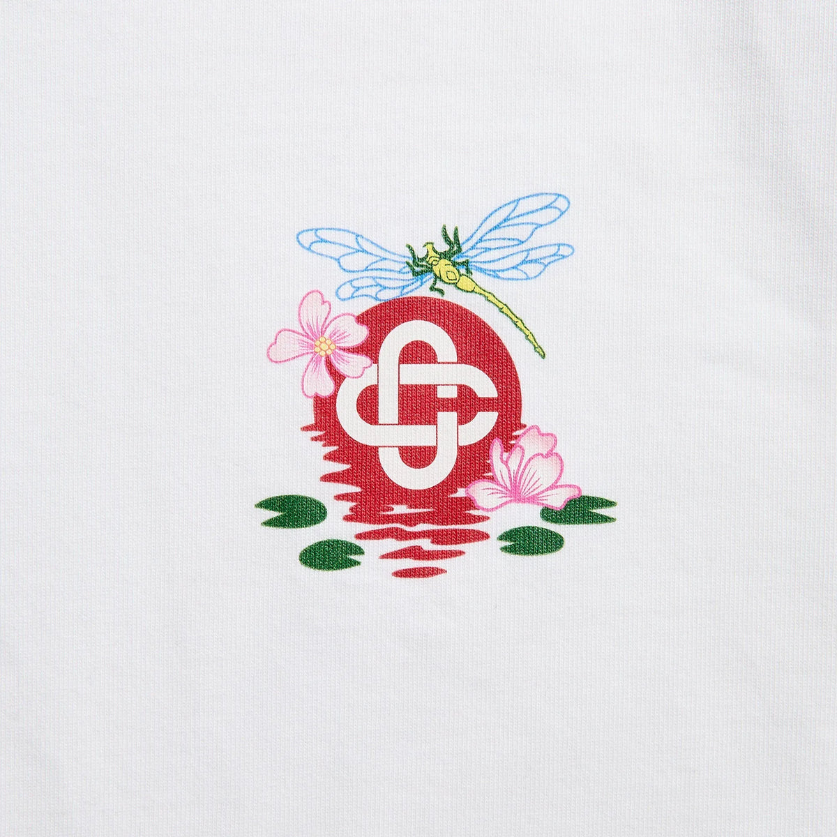 Casablanca Dragonfly Floral Printed Oversized Tee Jersey - White