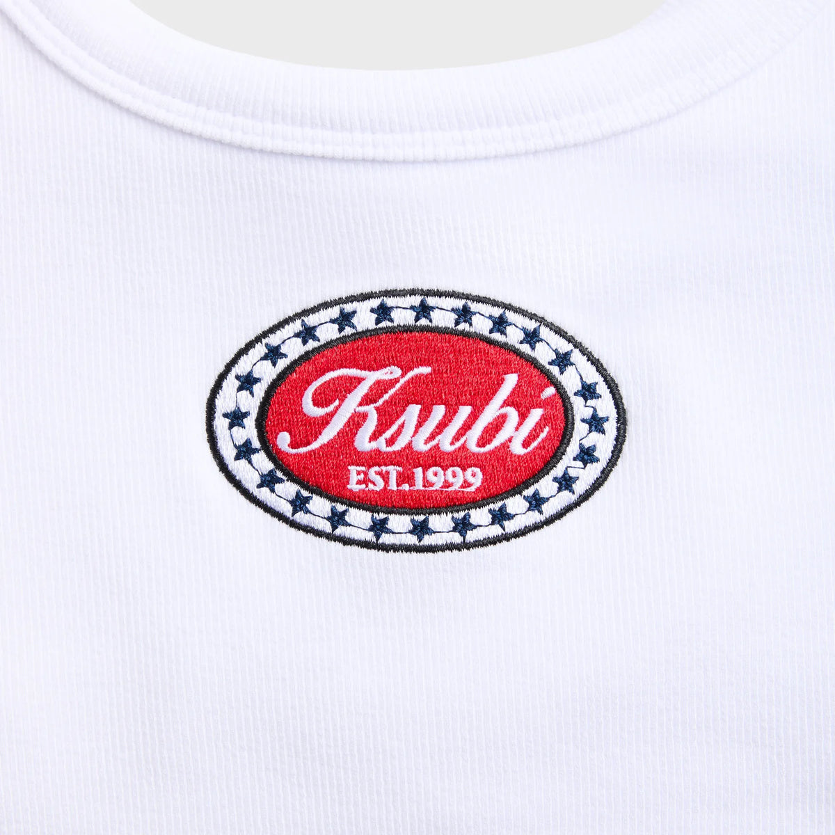 Ksubi Badge Chloe Crop Tank Top - White