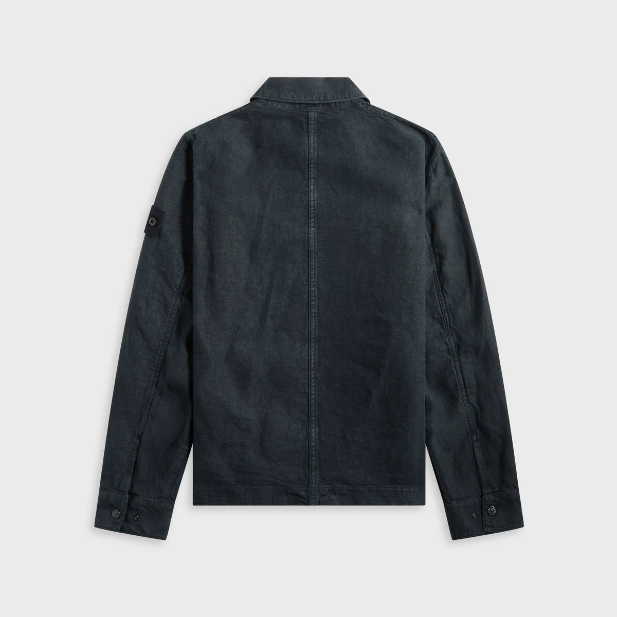 Stone Island Diagonal Linen Garment Dyed Ghost Piece - Navy Blue