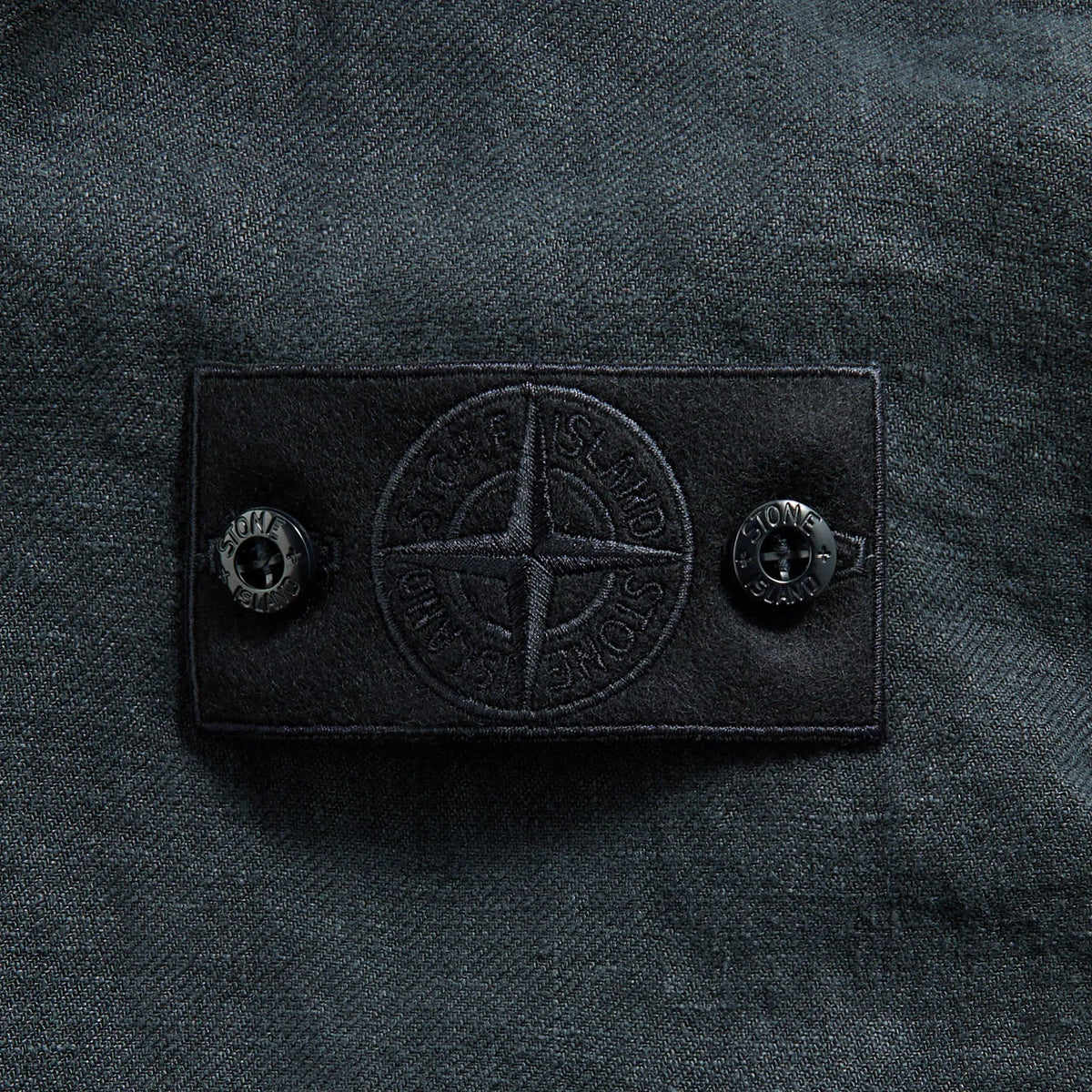 Stone Island Diagonal Linen Garment Dyed Ghost Piece - Navy Blue