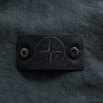 Stone Island Diagonal Linen Garment Dyed Ghost Piece - Navy Blue