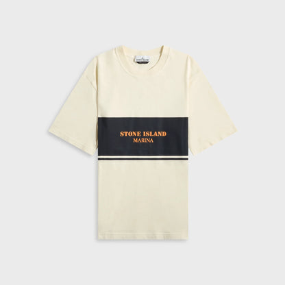 Stone Island Garment Dyed Cotton Marina Tee - Ivory