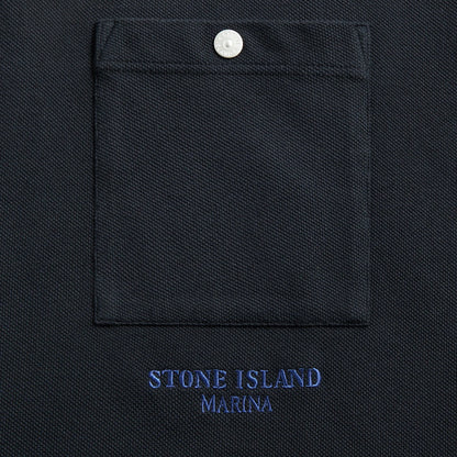 Stone Island Cotton Pique Marina Polo - Navy Blue