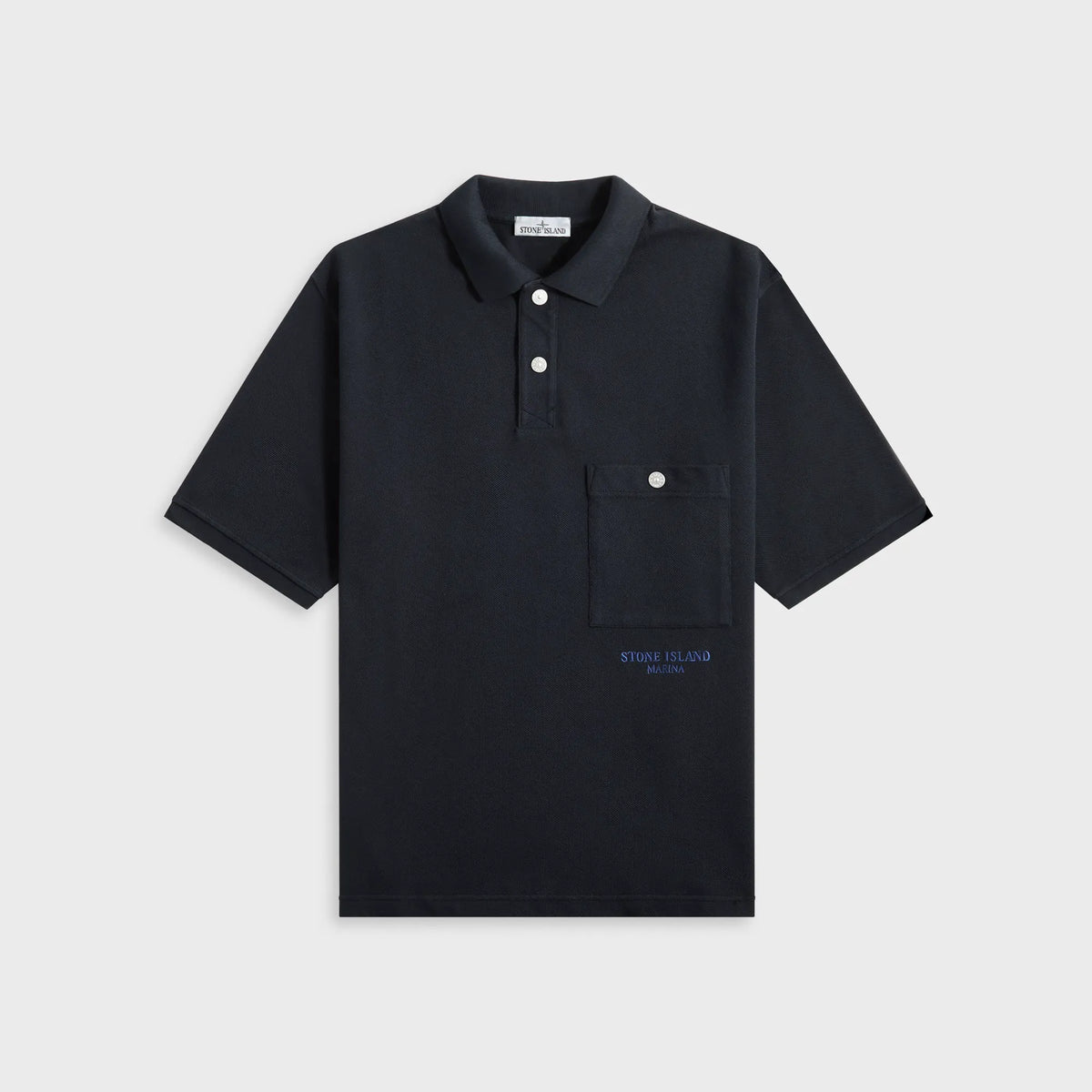 Stone Island Cotton Pique Marina Polo - Navy Blue