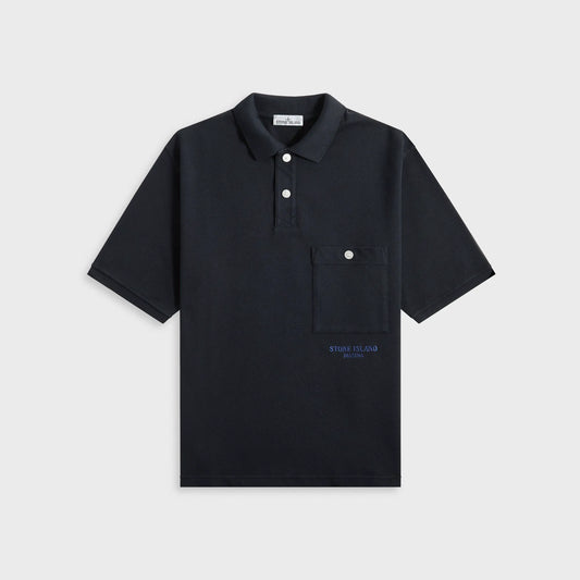 Stone Island Cotton Pique Marina Polo - Navy Blue