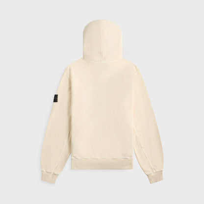 Stone Island Malfile Fleece Garment Dyed Old Effect Zip Hoodie - Biege