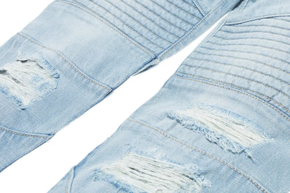 Stampd Distressed Moto Denim - Indigo
