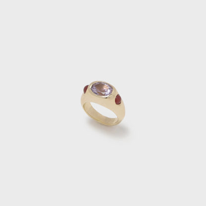 Faris Jelly Ring - Gold / Pink Amethyst / Carnelian