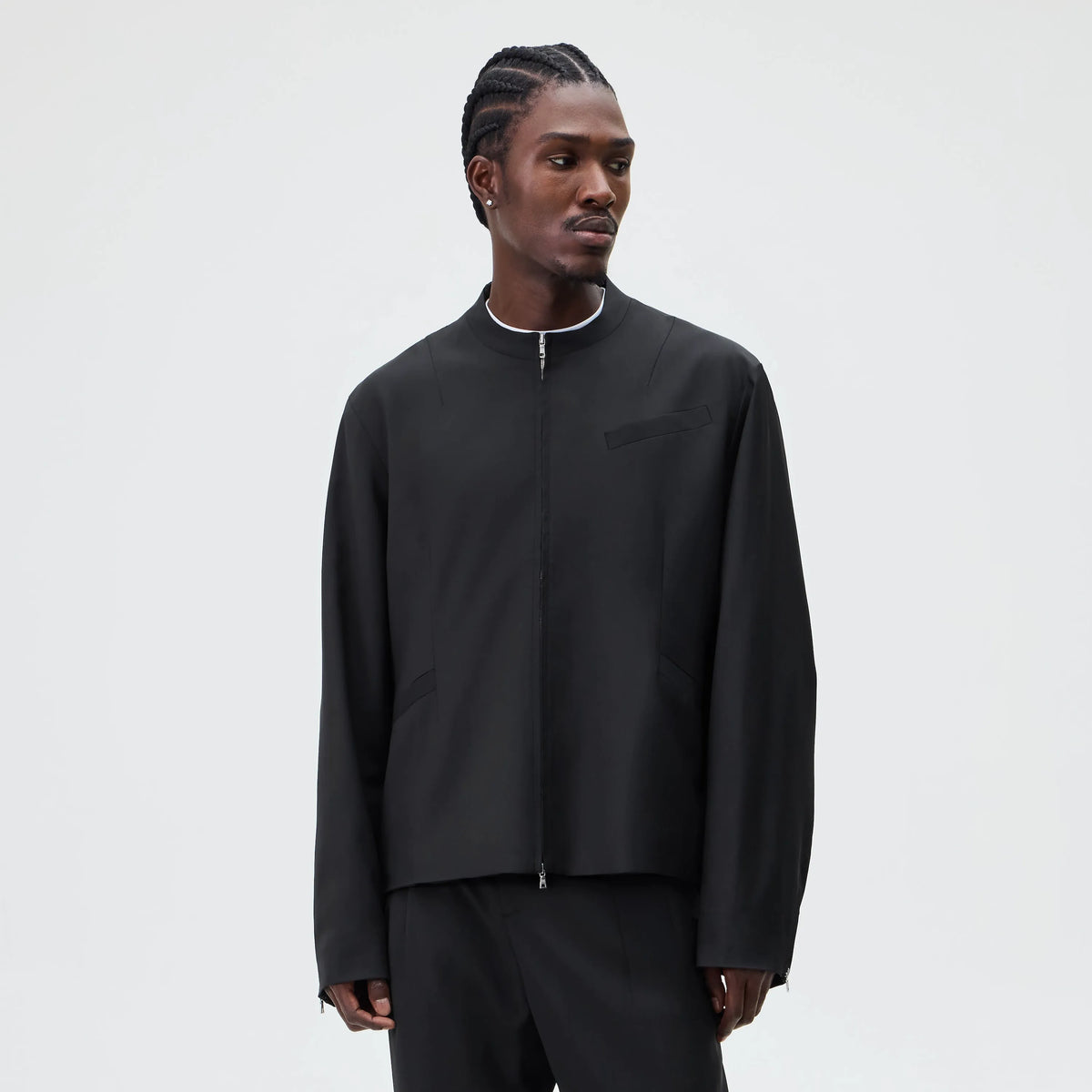&Kin Tropical Wool Denez Jacket - Black