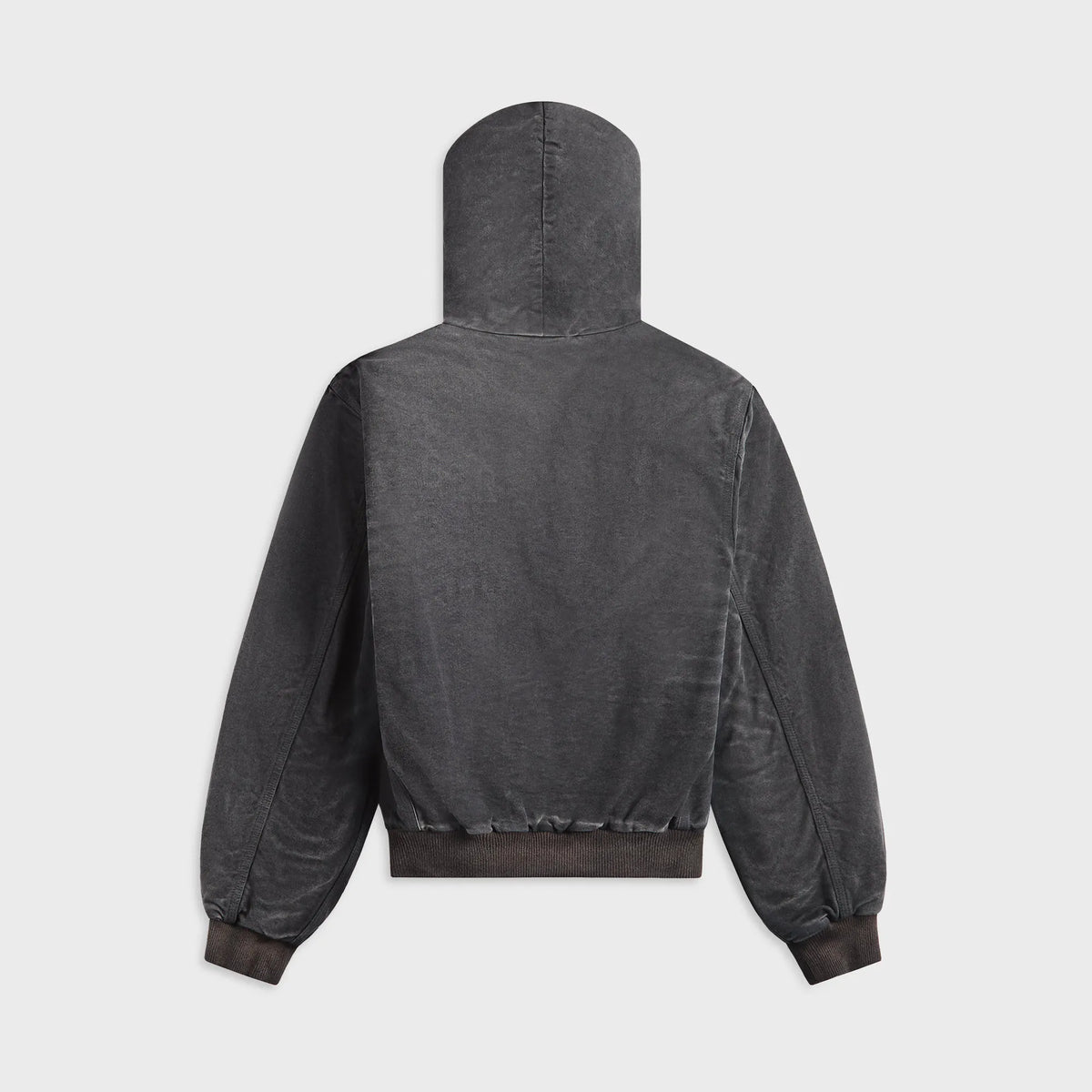 Auralee Product Dyed Organic Cotton Duck Short Zip Parka - Faded Black