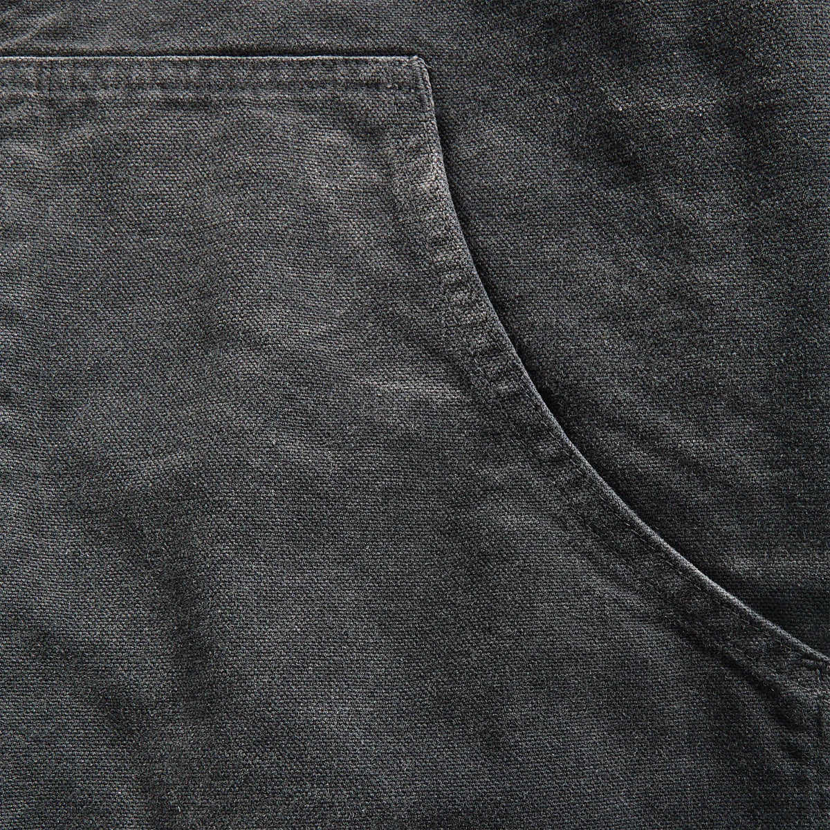 Auralee Product Dyed Organic Cotton Duck Short Zip Parka - Faded Black