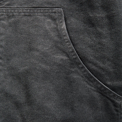 Auralee Product Dyed Organic Cotton Duck Short Zip Parka - Faded Black