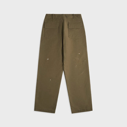 Auralee Washed Baggy Satin Bleached Baker Pants - Khaki Brown