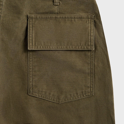 Auralee Washed Baggy Satin Bleached Baker Pants - Khaki Brown