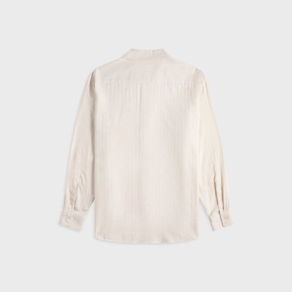 Auralee Cotton Cashmere Herringbone Shirt - Ivory White