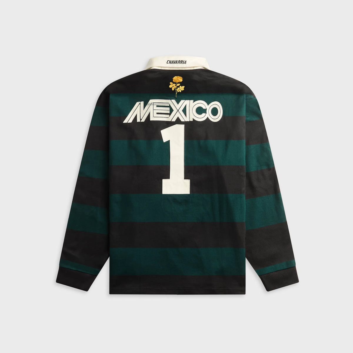 adidas x Willy Chavarria Long Sleeve Rugby Shirt - Black / Aurora Ivy
