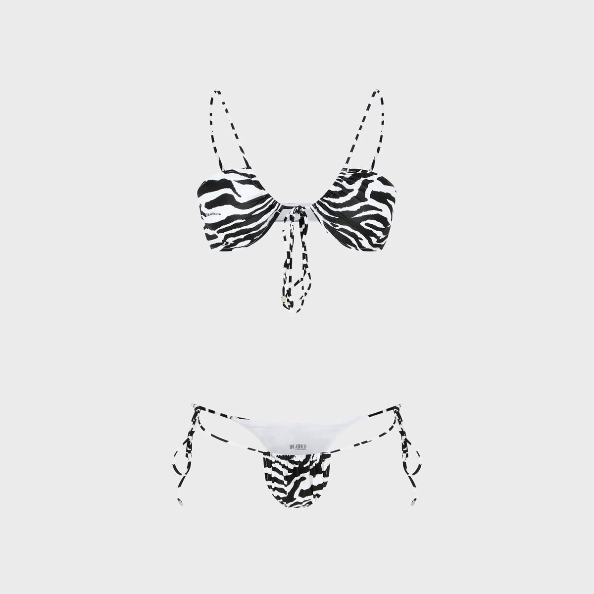 The Attico Zebra Stripe Bikini Set - Black / White