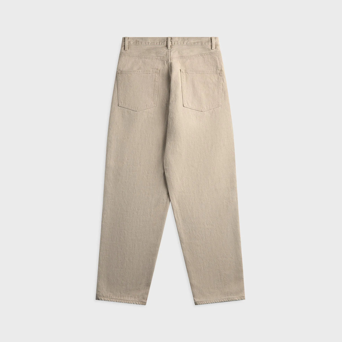 Auralee Wide Leg Twist Brown Cotton Jean - Light Gray