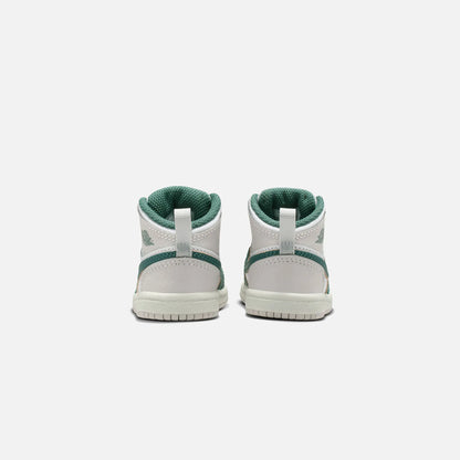 Jordan TD Air Jordan 1 Mid SE - White / Oxidized Green / Sail / Neutral Grey