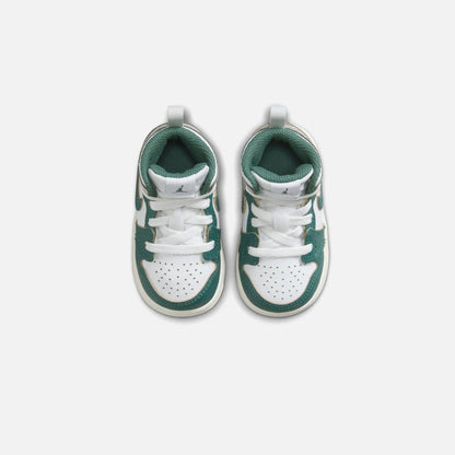 Jordan TD Air Jordan 1 Mid SE - White / Oxidized Green / Sail / Neutral Grey