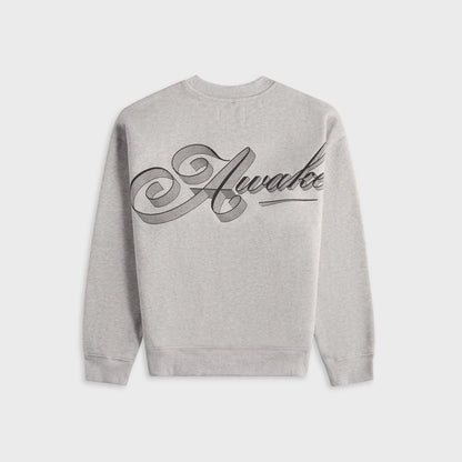 Awake NY Script Crew Neck - Heather Grey