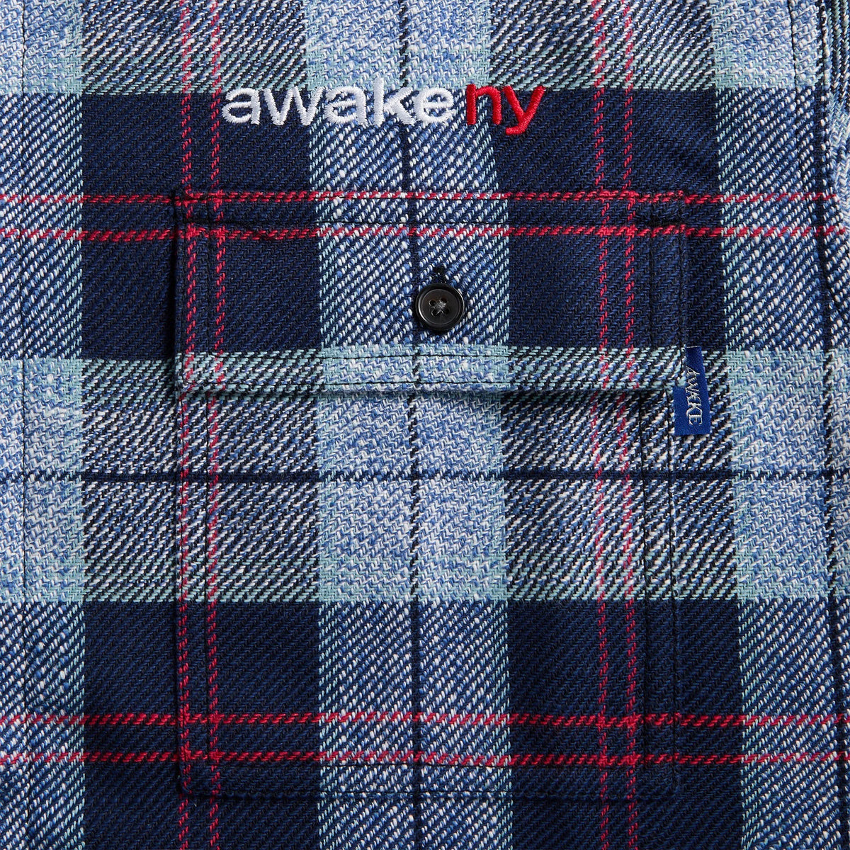 Awake NY Flannel Zip Shirt - Blue