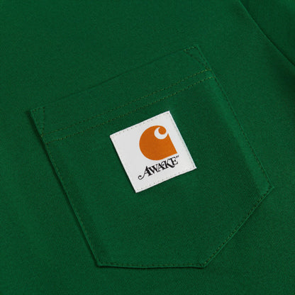 Awake NY x Carhartt WIP Pocket Tee - Dark Green