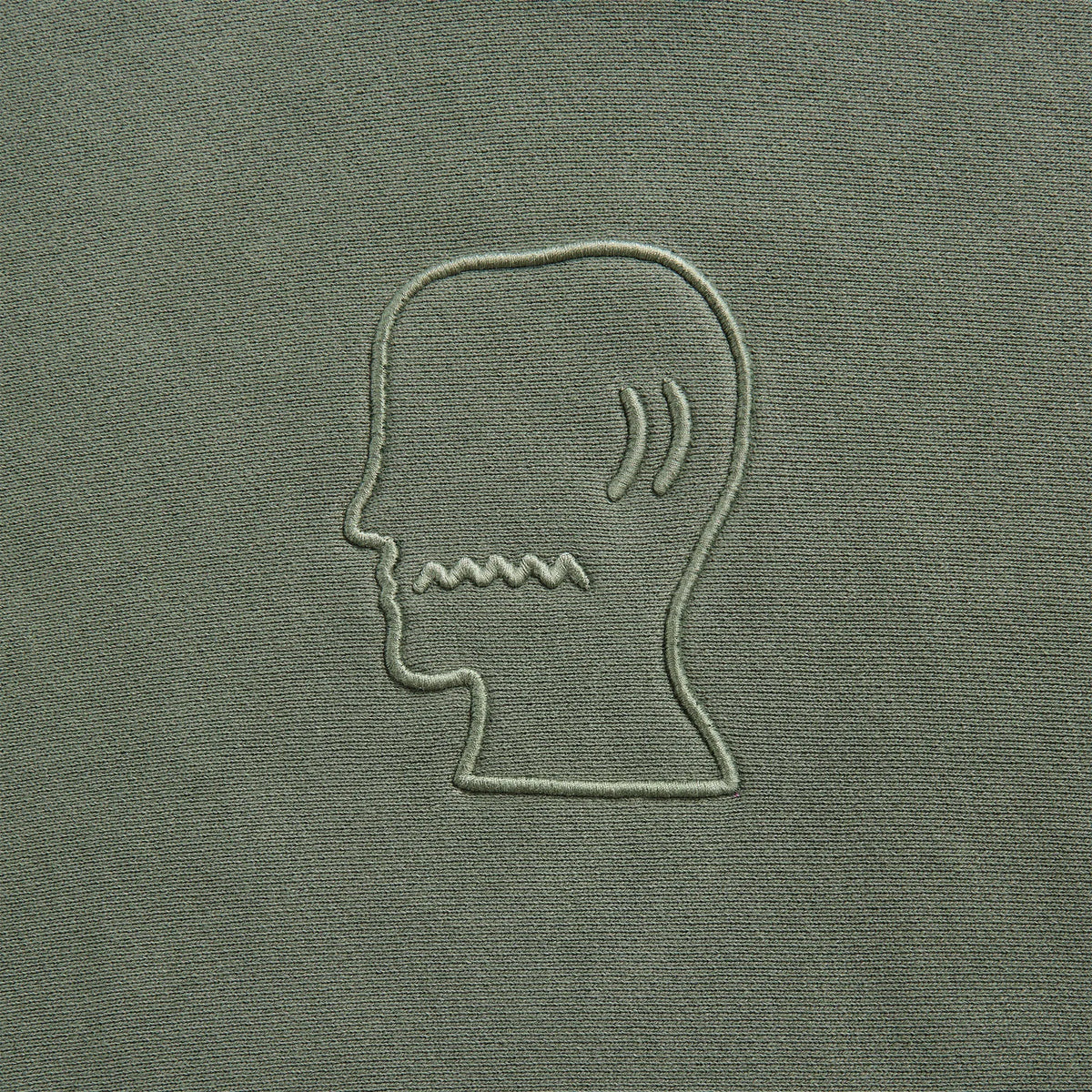 Brain Dead 3D Embroidered Logo Head Garment Dyed Hoodie - Ivy