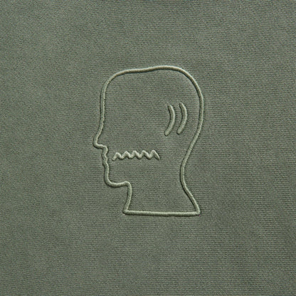 Brain Dead 3D Embroidered Logo Head Garment Dyed Hoodie - Ivy