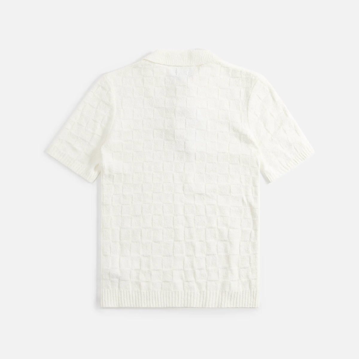 Casablanca Checked Yoke Boucle Polo - White