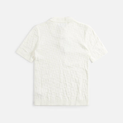 Casablanca Checked Yoke Boucle Polo - White