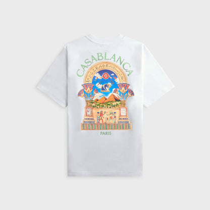 Casablanca Egyptian L'Arche Short Sleeve Tee - White
