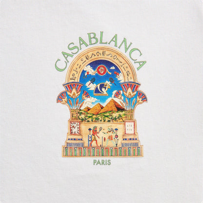Casablanca Egyptian L'Arche Short Sleeve Tee - White