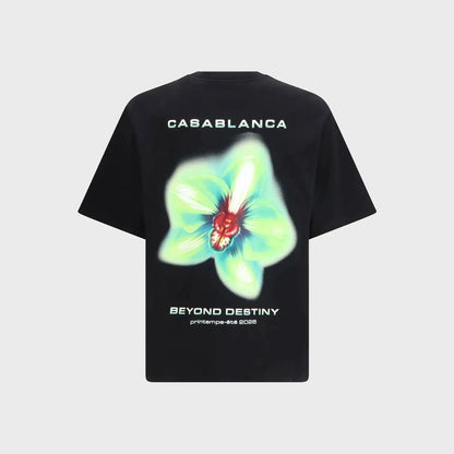 Casablanca Glitch Orchid Oversized Tee - Black