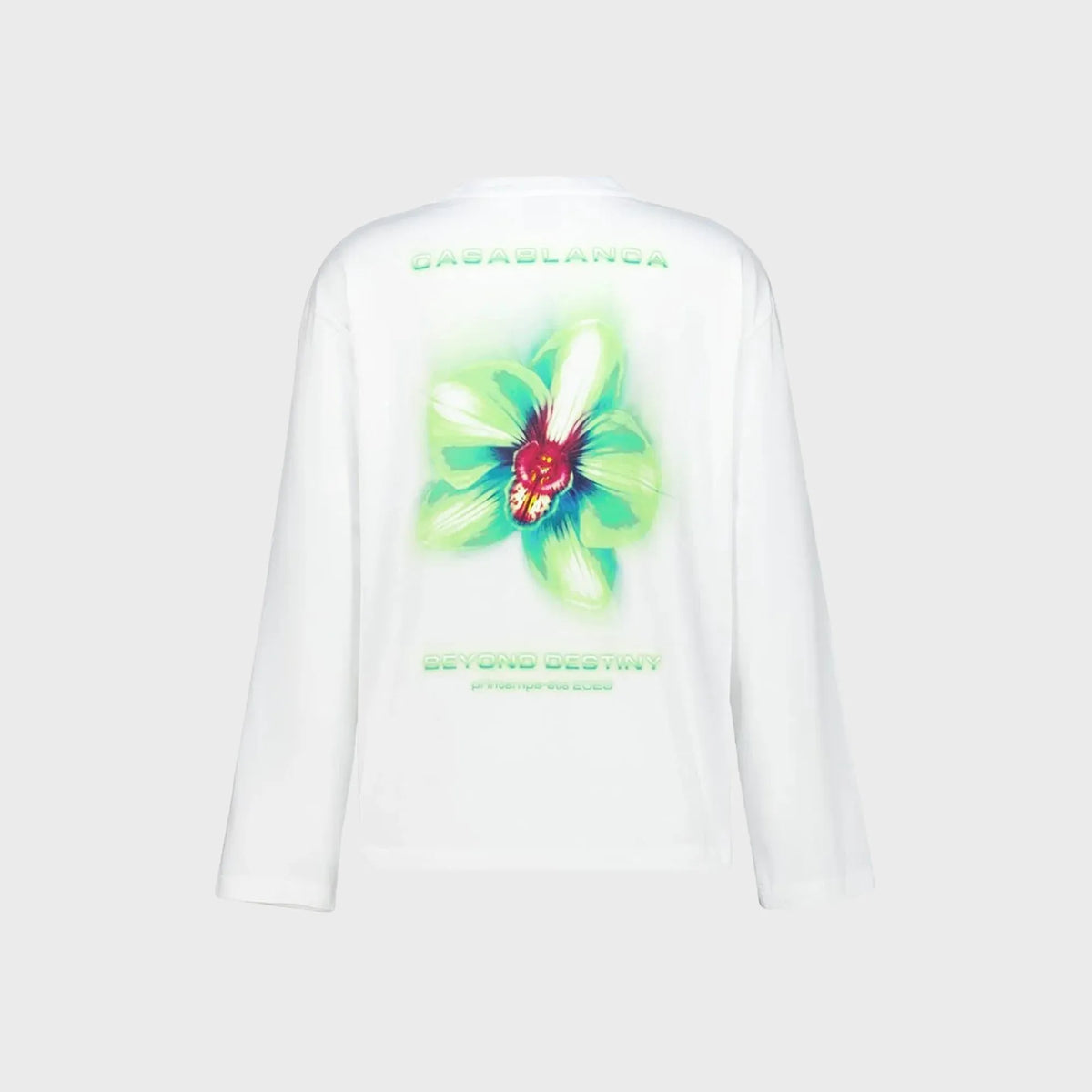 Casablanca Glitch Orchid Long Sleeve Tee - Bright White