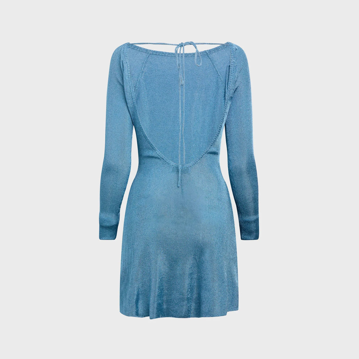 GUIZIO Estelle Backless Mini Dress - Metallic Sea Blue