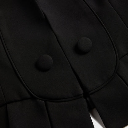GUIZIO Cap Sleeve Bib Blazer - Black