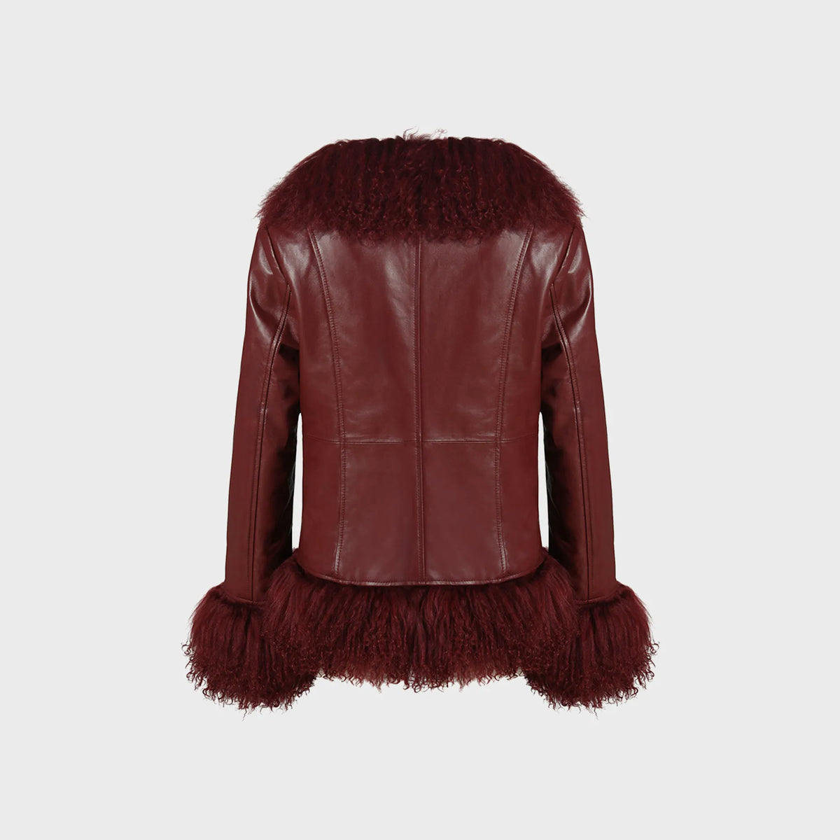 Susanna Chow Dorothy Leather Coat - Burgundy