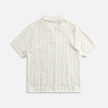 Daily Paper Yinka Relaxed Knit Polo - White