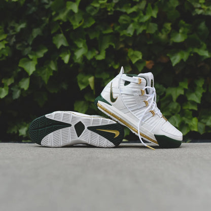 Nike Zoom LeBron III QS SVSM - White / Deep Forest / Metallic Gold