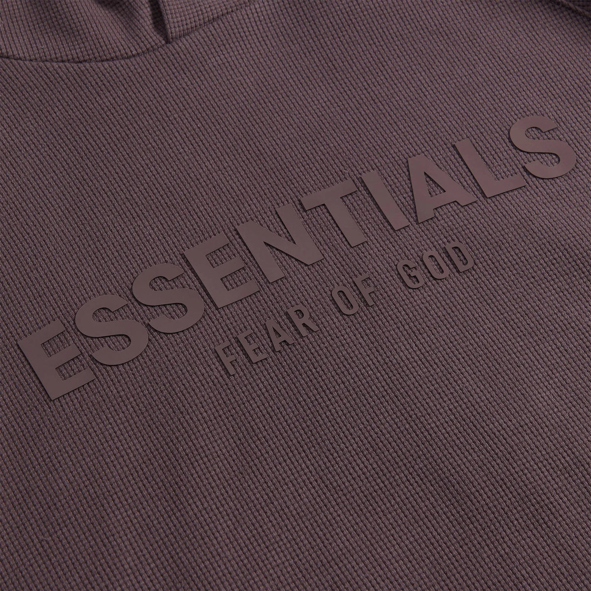 Essentials Heavy Waffle Raglan Hoodie - Plum