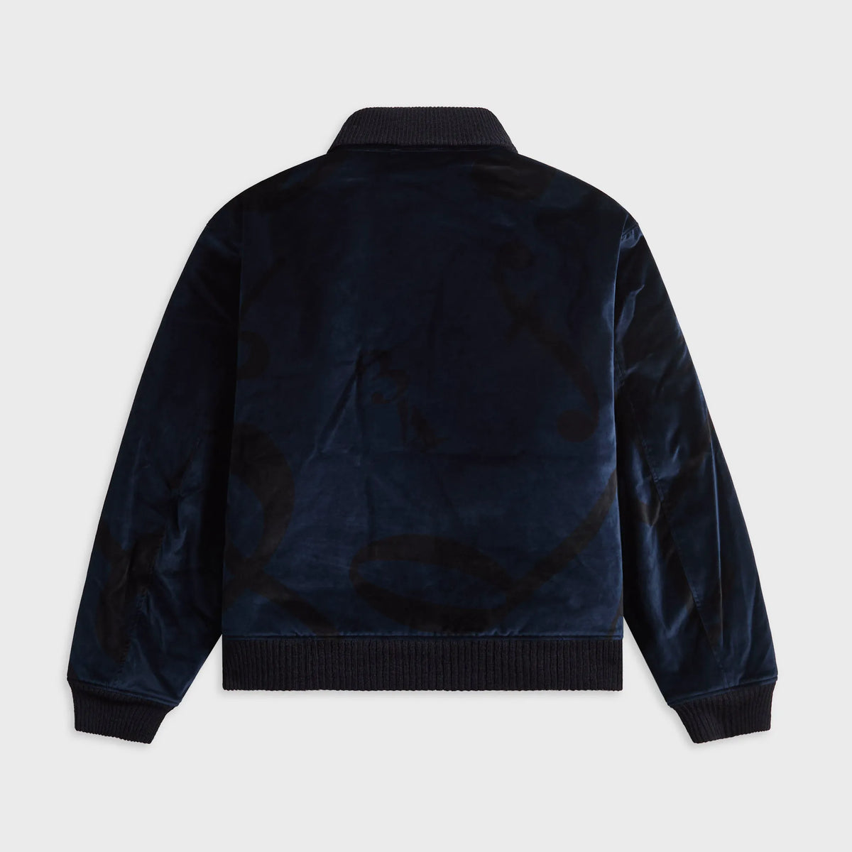 Engineered Garments Cotton Printed Music Note Velveteen Jacket - Navy