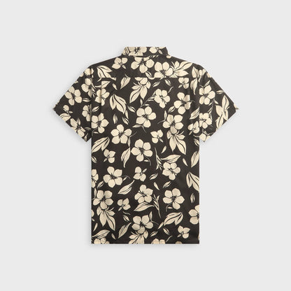Engineered Garments Tencel Floral Print Camp Shirt - Black / Natural