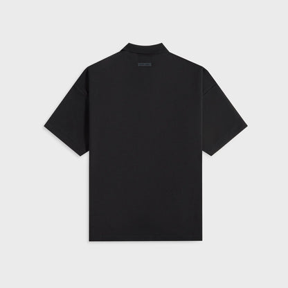 Essentials 90S Fit Pique Polo - Jet Black