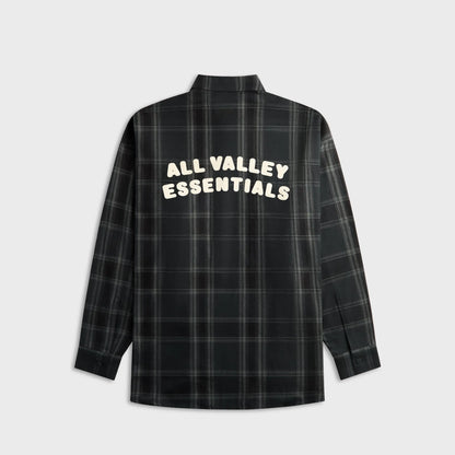 Essentials Flannel Button Up Shirt - Vintage Black Plaid